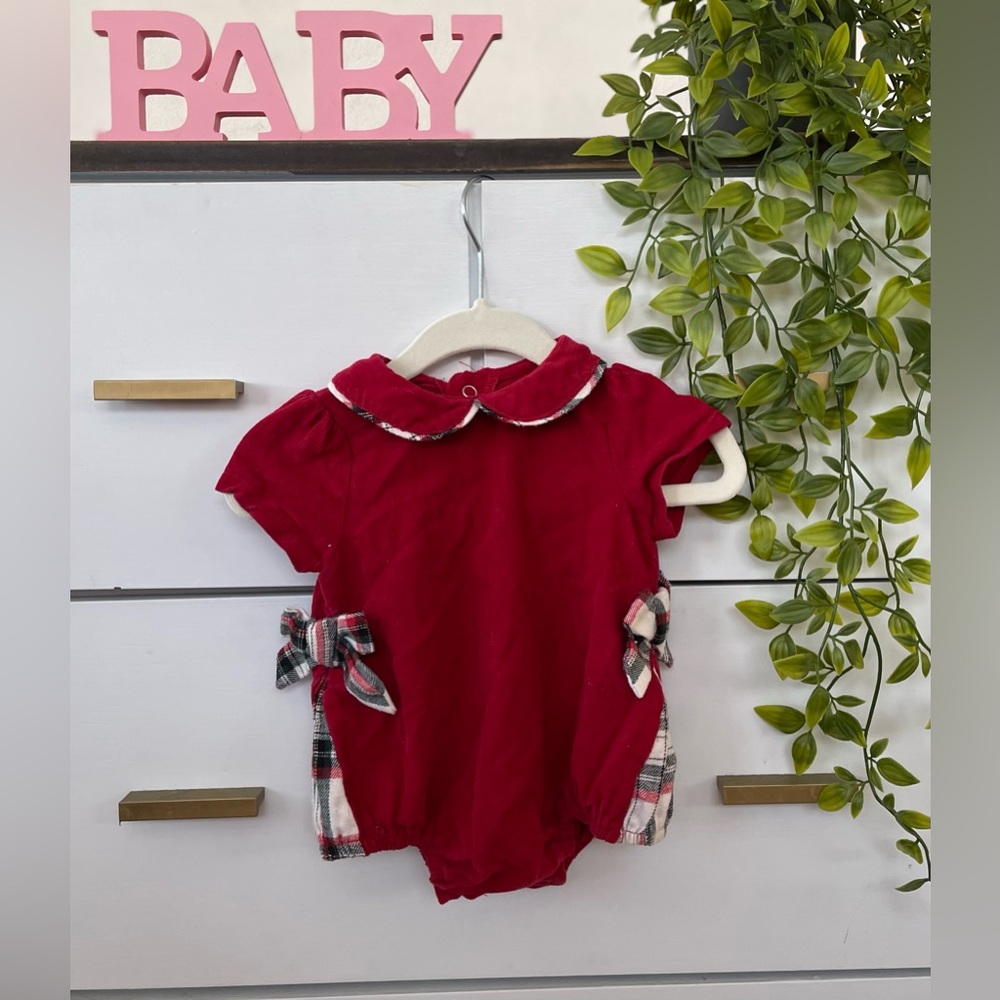 Mud Pie Red velvet baby Romper